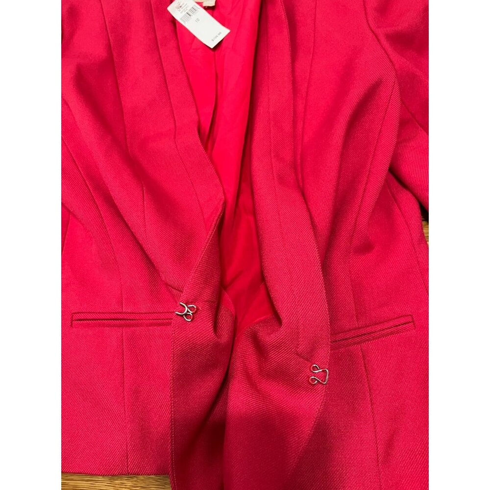 Banana Republic Red Collarless Blazer Women's Size 10 Front Clasp NWT $109.99 - Picture 4 of 5